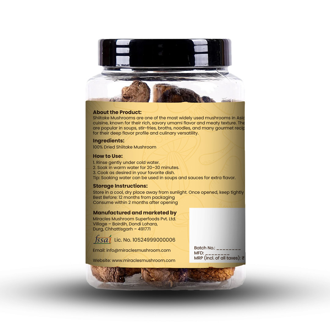 Miracles Mushroom's Dried Shiitake Mushrooms 100g